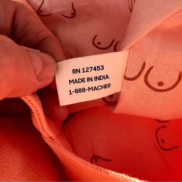 NWT. ThirdLove canvas reusable logo tote bag peach - Picture 5 of 9